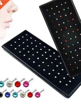 Crystal Rhinestone Nose stud Stainless Surgical Nose Piercin