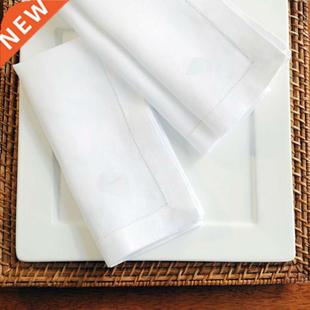 Hemstitched Cotton Napkins Cloth Dinner White Table Napkin B