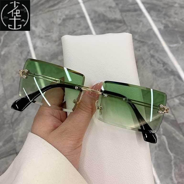 Sunglasses Women Frameless Shade Gradient Summer Sun Glasses图片
