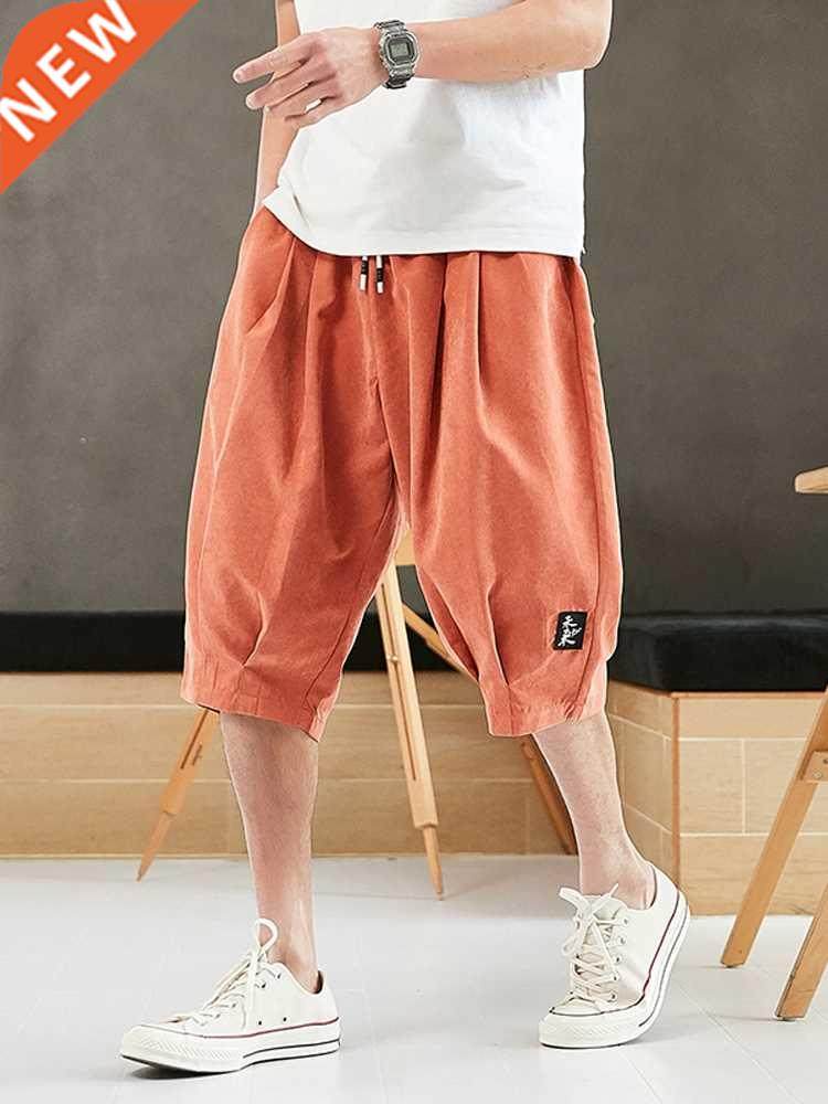 plus size summer harem pants men short joggers chinese style