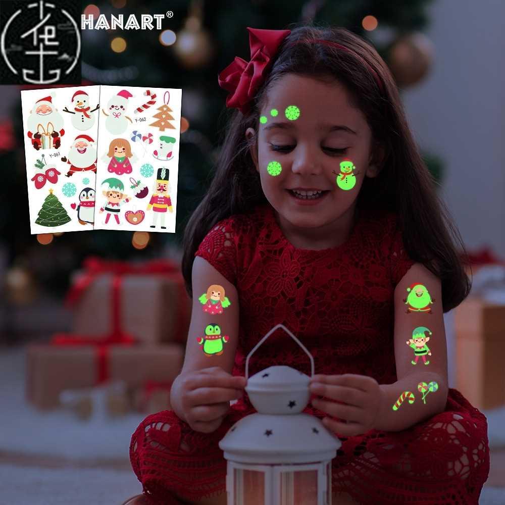 Christmas Luminous Tattoo Sticker Face Sticker Snowflake Wat
