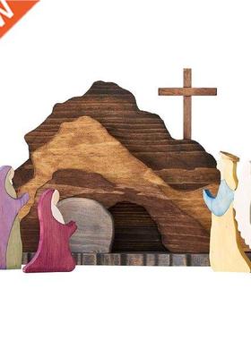 Wooden Easter Scene Religious Easter Wooden Nativity Set