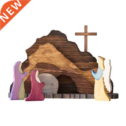 Wooden Easter Scene Religious Easter Wooden Nativity Set