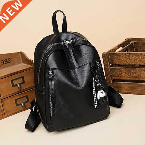 New Fashion Women Travel Backpack PU Soft Mini Backpack Fema