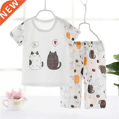 Summer Clothes Shorts Sets Suit For Kids Girls Boys Clothing