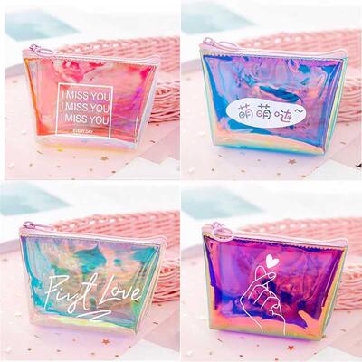 Coin Wallet Womens Kids Coin Purse Laser Small Transparent