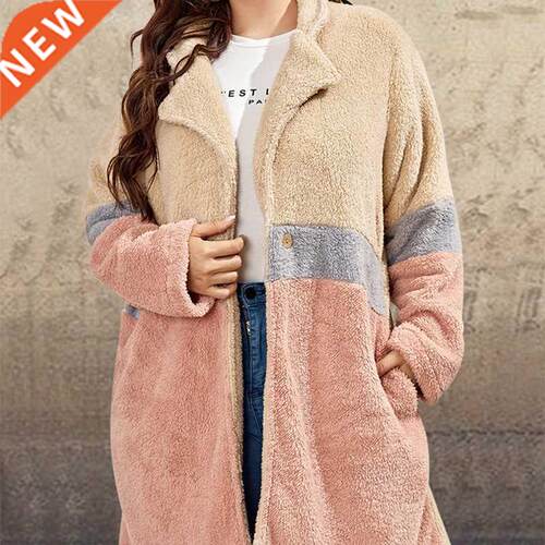 Xl-5xl Women's medium length padded coat大码毛绒中长款棉衣女