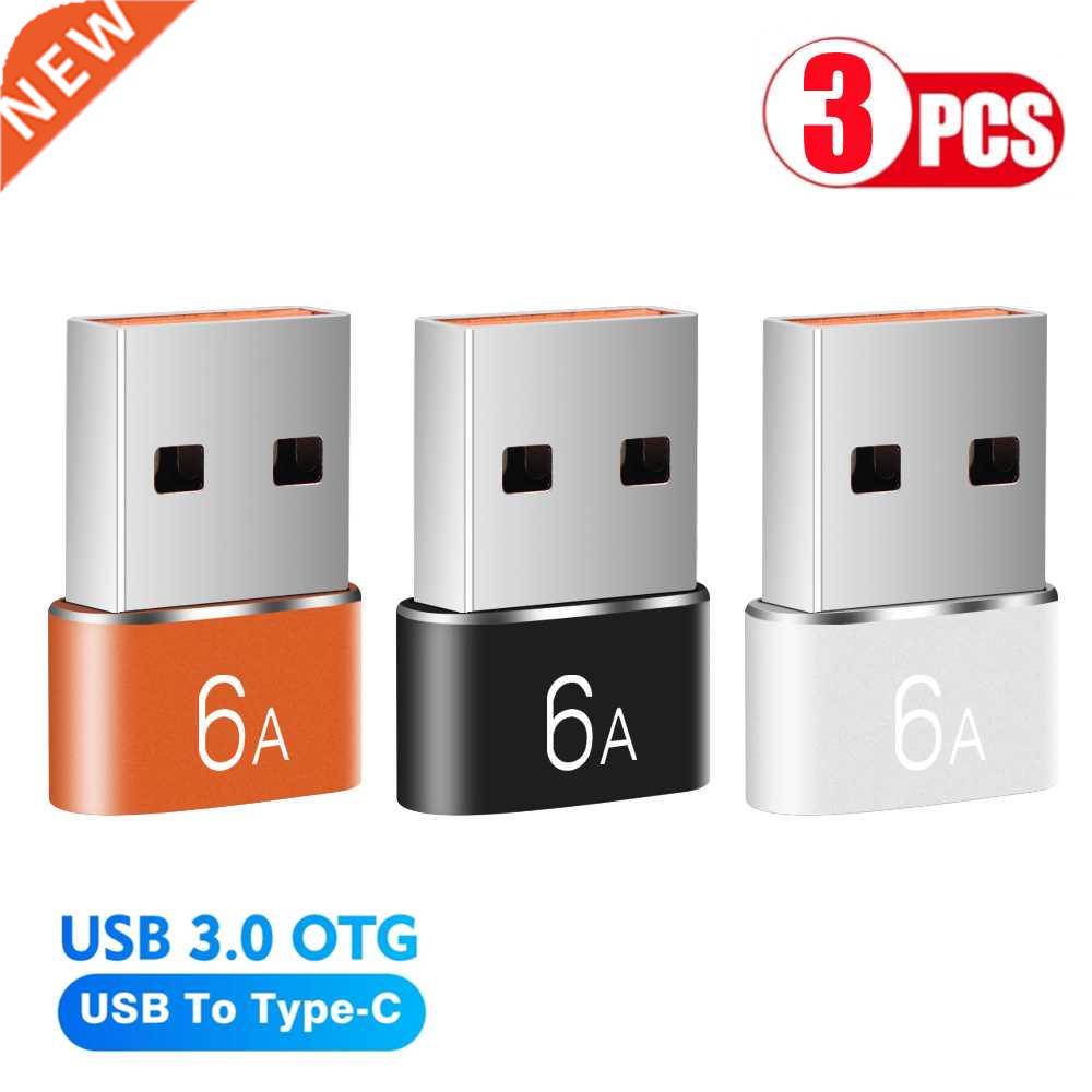 1/3PCS 6A Type C To USB 3.0 OTG Adapter USB C Female To USB