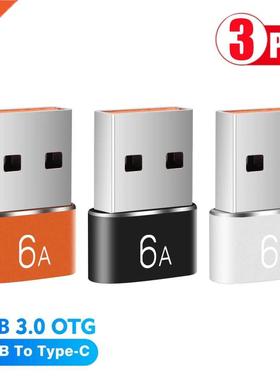 1/3PCS 6A Type C To USB 3.0 OTG Adapter USB C Female To USB