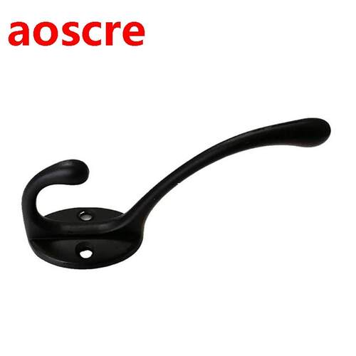12 Pack Black Coat Hooks Wall Mounted with Retro Double Hook