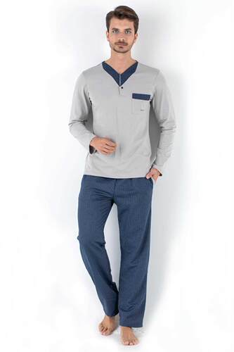 2 Pieces Sleepwear Set for Men - Nightgowns Pyjamas Sleepshi