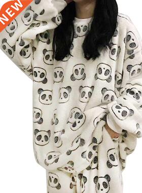 New Women Pajama Set 2021 Autumn Winter Pajamas Flannel Cart