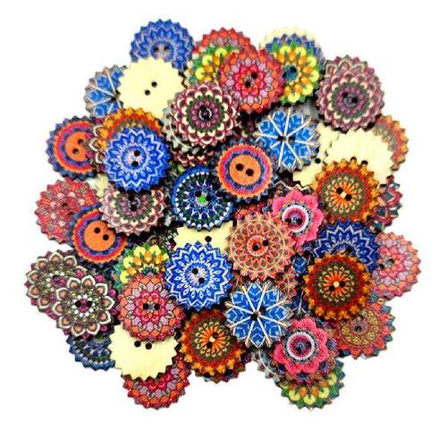 100x Wooden Sewng Buttons Shoes Cardmakng  Sewng