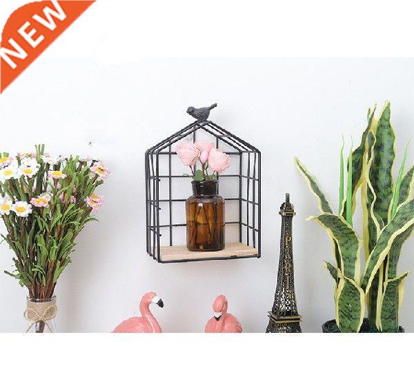 1PC Bird Cage House Iron Craft Wall Shelf Metal Hanging