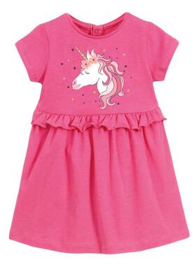 Little maven 2022 Baby Girls Summer Dress Blue Unicorn Prett