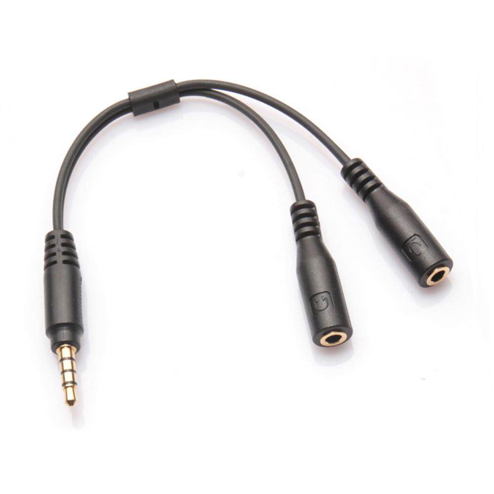 2019 3.5mm Gold Plated Stereo Audio Male To 2 Female Headse