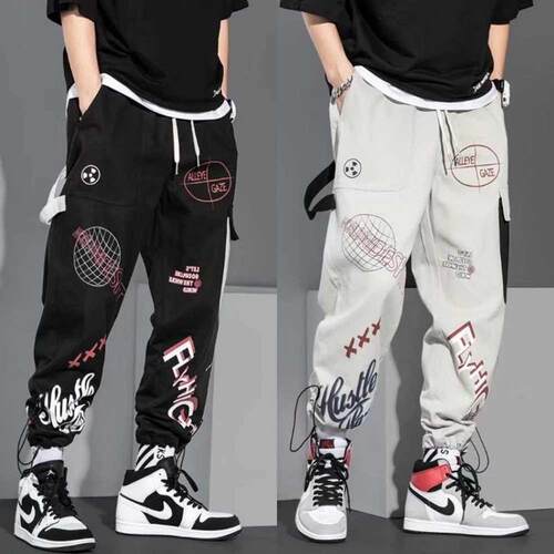 Hip Hop Fashion Pants Japanese Streetwear Pants Graphic High