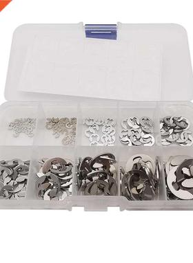 200Pcs 304 Stainless Steel Circlip Retaining Ring Washer Ass
