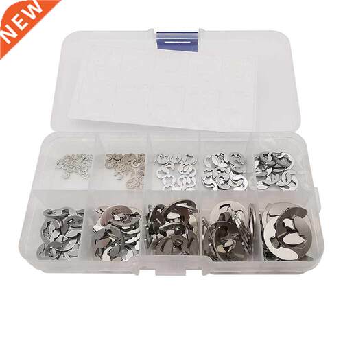 200Pcs 304 Stainless Steel Circlip Retaining Ring Washer Ass