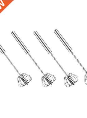 Whisk, Stainless Steel Egg Beater, Hand Push Rotary Egg