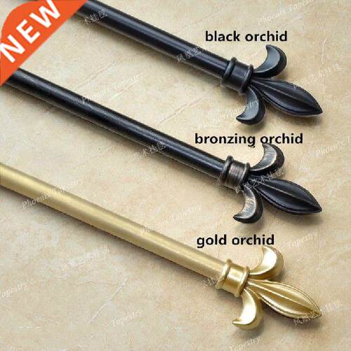 Retrctble Tpestry Rod Orchid Style Iron Hnging Rod