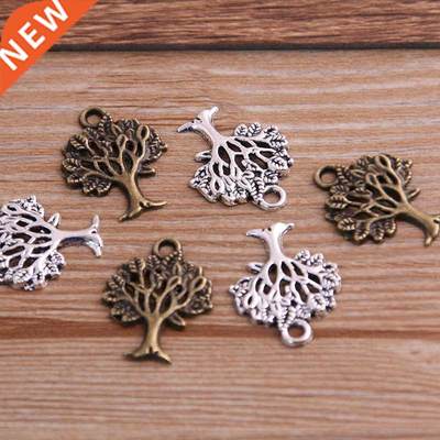 30PCS 16*21mm Plant Charms ree Pendant Two Color DIY Retro J