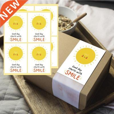 3X4cm Good Day Starts With Smile Stickers Seal Labels For Sm