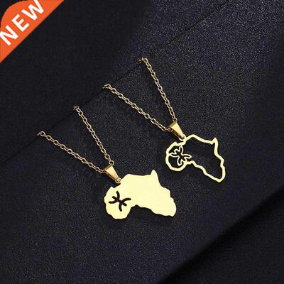 Africa Map Berbers Pendant Necklaces African Berber Silver
