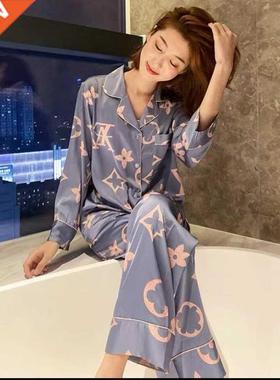 Luxury Women's Pajamas Summer Design Silk Sleepwear Cartoon