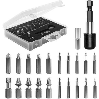 Damaged Screw Extractor Set,22 PCS Stripped Screw Extractor