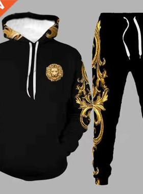 2021 new set 3D printing fashion personality creative men's