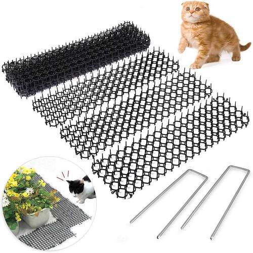 10Pcs 13cmx49cm Garden Prickle Strip Dig Stop Cat Repellent