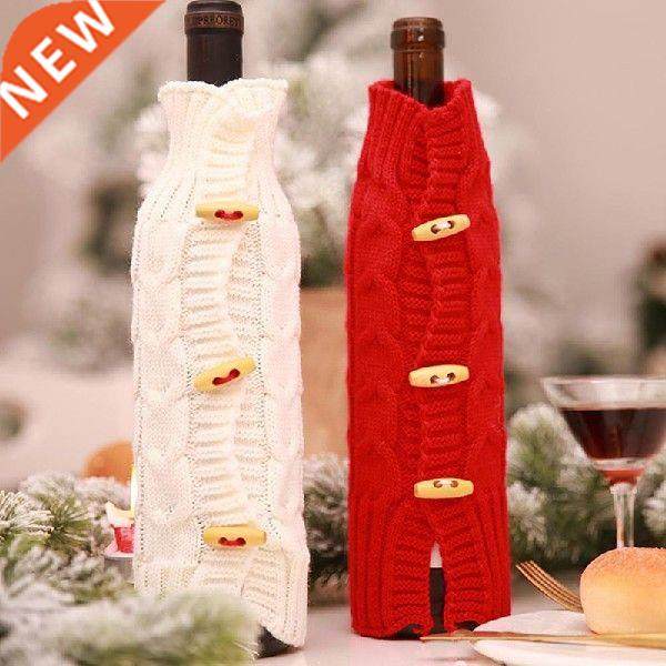 2019 Creative Christmas Long Button Sweater Bottle Cover