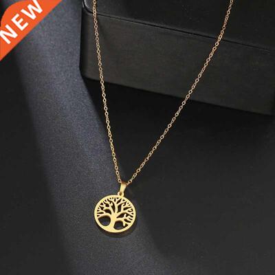 Women Necklace girl Jewelry life Tree 项链女高级设计感小众