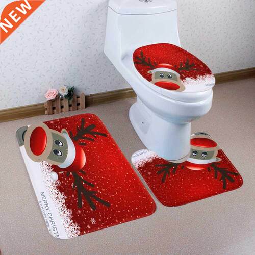 Christmas Bath Mat WC Toilet Seat Cover Toilet Mat Toilette