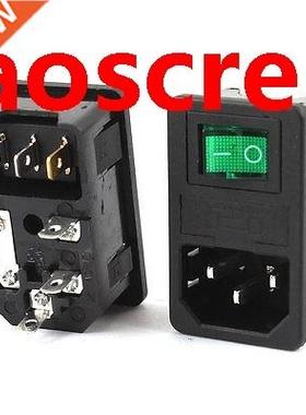 2Pcs IEC 320 C14 Inlet Socket w Fuse w ON/OFF SPST Rocker Sw
