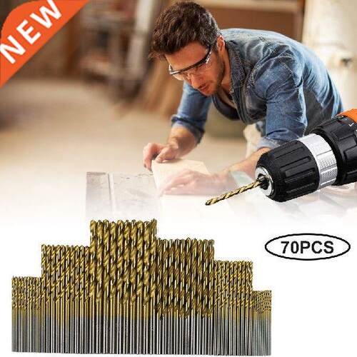70PCS Drill Bits Set High Speed Steel Titanium Twist Drill