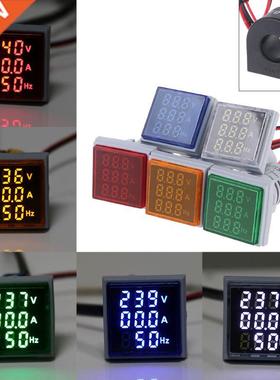 Digital 22mm 3in1 Voltmeter Ammeter Hz AC 60-500V 0-100A 20-