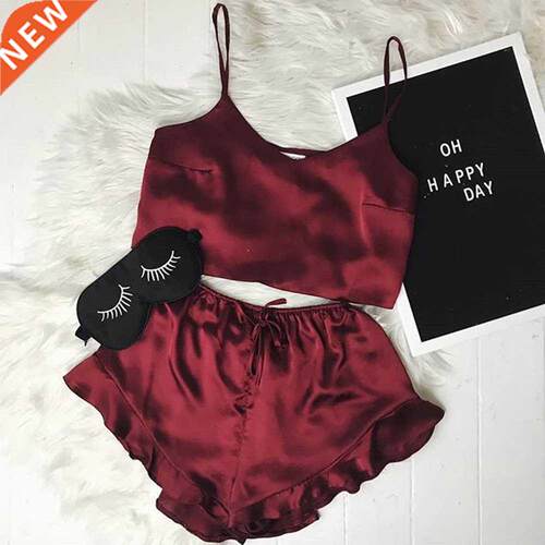 V-neck lace pajamas ladies suspenders shorts sexy lingerie