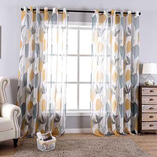 Curtains Panels Pastoral Style One For Tulle Leaves Living