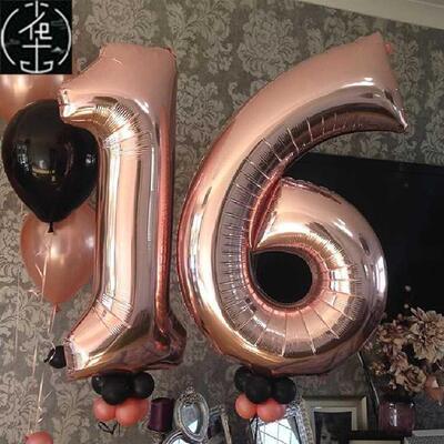 16/2/40 inch digital Foil Birthday Balloons Air Helium Numb