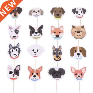 32Pcs Cake Topper Puppy Cupcake Toppers Cartoon Topper