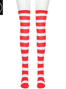Halloween women's striped stockings women's Christmas high-q