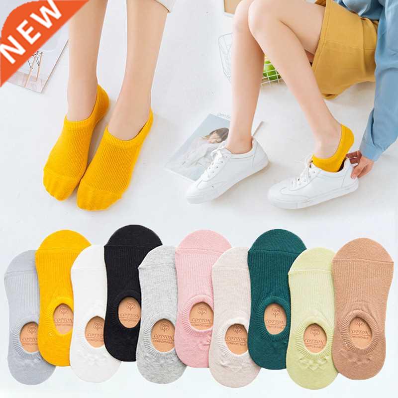 Women's Cotton Invisible No show Socks non-slip Summer Candy