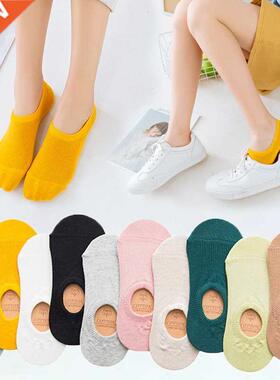 Women's Cotton Invisible No show Socks non-slip Summer Candy