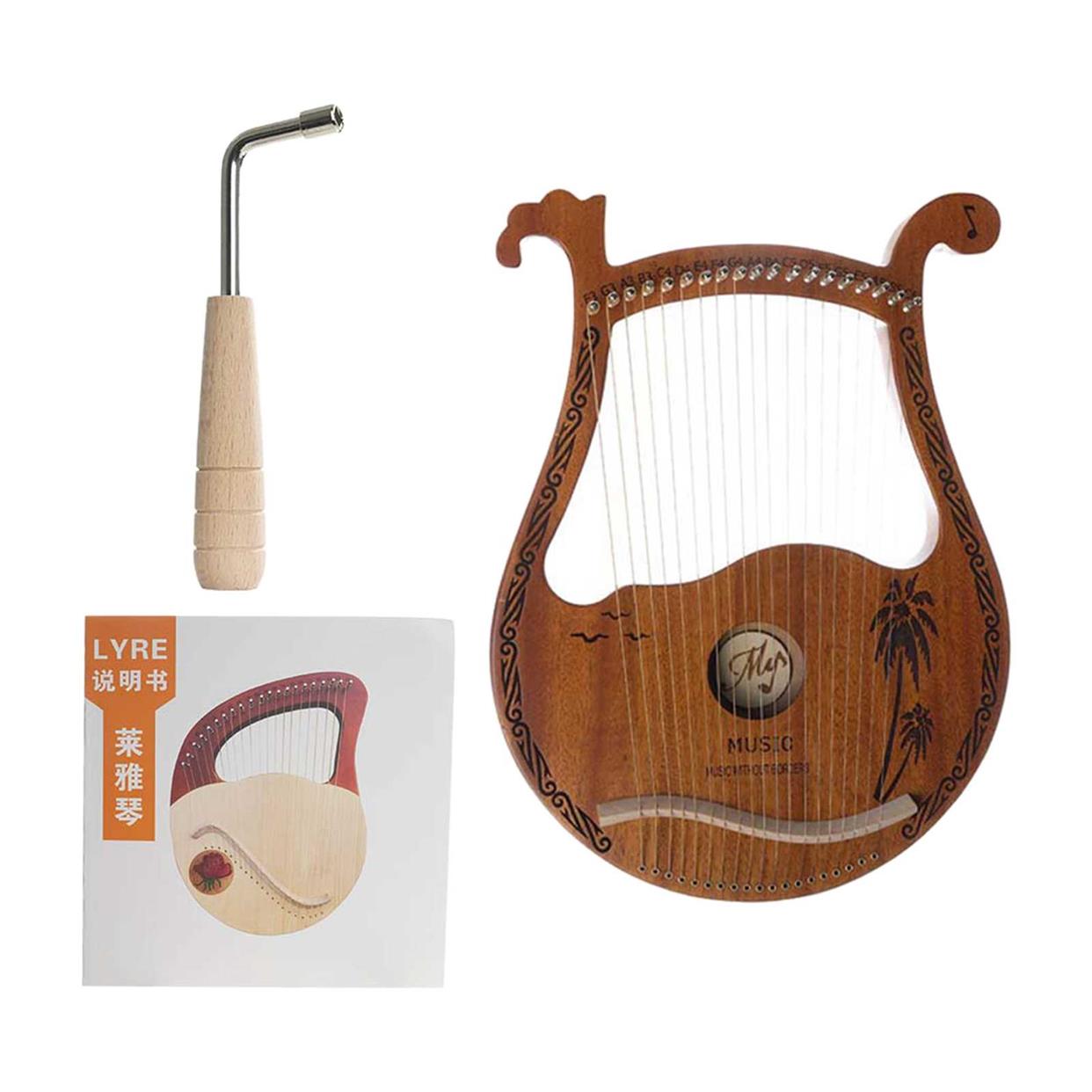 Portable Small 16/19 Tones Lyre Harp And Tuning Wrench Gift
