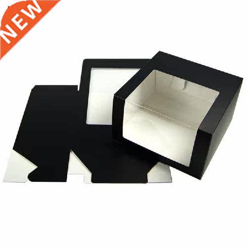 19.5*19.5*12cm large black paper boxes with Window Black