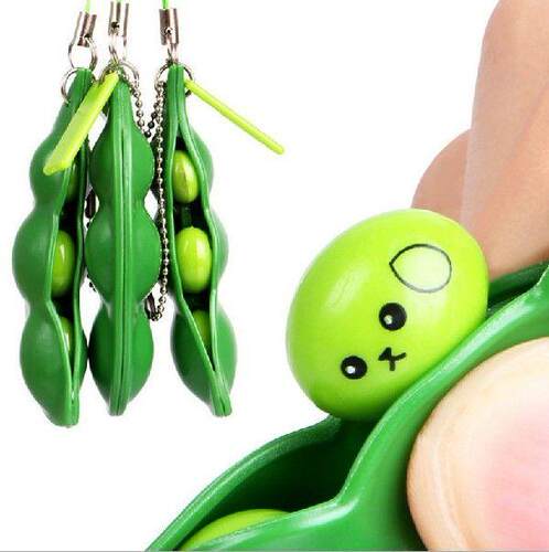 Squeeze Pea Keychain Unzip Mobile Phone Decorative Pea Pod