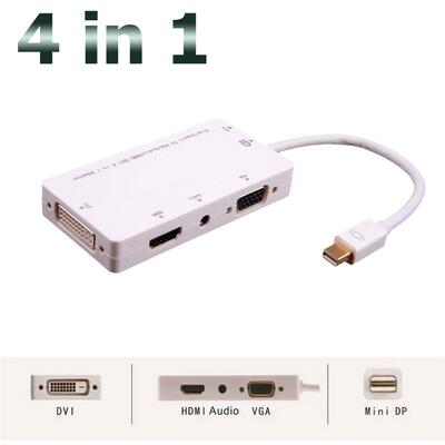 4 in 1 Mini DP Thunderbolt Displayport to HDMI VGA DVI AUDI