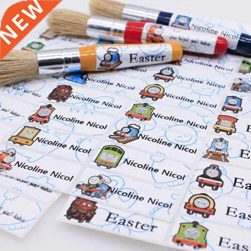 Cute Robot Boy Name Stickers Waterproof Personal Tags Custom